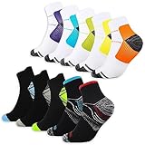 Jeasona 10 Paare Kompressionssocken Herren 43-46 Kompressionssocken Herren Kurz Sommer Sport Kompressionssocken Herren Wandern Joggen Laufen Compression Socks Men Summer Plantarfasziitis Socken Kurz