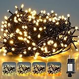 SALCAR LED Lichterkette Außen Weihnachten, 10m 150er Weihnachtsbeleuchtung Innen Strom mit 9 Modi, Warmweiß bis Gelb(2800K-1800K) Dimmbar Wasserdicht Christbaumbeleuchtung für Garten, Balkon, Party