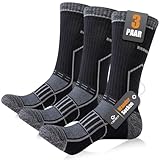 Circorld Wandersocken Herren & Damen, Atmungsaktiv Outdoor Socken Baumwolle Sportsocken, Anti Blasen & Geposltert Trekkingsocken Laufsocken Tennissocken Arbeitssocken, 3 Paar 43-46