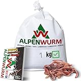 1kg Kompostwürmer (min. 1000Stk.) | Regenwürmer, Gartenwürmer, Eisenia Mix lebend für Kompost, Garten, Wurmkomposter, Wurmkiste, Hochbeet