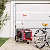 SKM Fahrradanhänger Hunde Rot und Grau Ox -Gewebe und Eisen,Tiere & Tierbedarf,Haustierbedarf,Pet-Stroller,Rot,9.95KG,93901