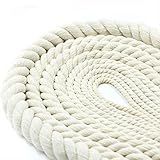 Baumwollseil Seil Kordelband Tau 4mm 25M Baumwollkordel Kordel Tauseil Makramee Garn für DIY Handwerk Dekoration Garten Cotton Rope Beige