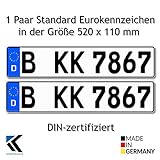 Antmas DIN-zertfizierte Euro-Kennzeichen | Kfz Kennzeichen für Deutschland (2 Kennzeichen)