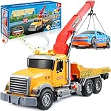 EUCOCO Kinderspielzeug ab 3 4 5 6 Jahre, Abschleppwagen Spielzeug ab 3-8 Jahre Junge Mädchen Geschenk Junge 3-8 Jahre Autotransporter Spielzeug Geburtstagsgeschenk Großer Transporter