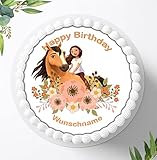 Für die Geburtstags Torte, Zuckerbild mit kompatibel mit: Spirit Tortenbild Personalisiert, Essbares Foto für Torten, Fondant, Tortenaufleger Ø 20cm, 0933z