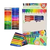 Weiche Ölpastellkreiden – sechseckige Buntstifte, farblich sortierte Stifte | 36 reich pigmentierte Pastellkreide, cremige mischbare Textur mit glatter Anwendung, vielseitige Zeichenwerkzeuge für