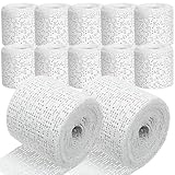 Vmxlso Gipsbinden zum Basteln, 12 Rollen Gipsbinden Babybauch, Babybauch Gipsabdruck Set, 5cm x 2,7m Gipsabdruck Babybauch Schnelltrocknend, Gips Abdruck Binden zum Basteln und Modellbau Geeignet