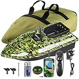 Bilbear 500m Futterboot RC Boot Köderboot Fernbedienung Fischköderboot 1,5kg Laden Doppelmotor Fischfinder mit Sonarsensor Karpfenangeln Angler Geschenke für Männer (Tarnung Boot mit Fischfinder)