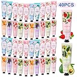 40 Pack Handcreme Set, Mini Handcreme Damen Geschenkset, Trockene Rissige Hände Fuß Feuchtigkeitscreme für den Winter, Körpercreme Geschenkset für Muttertag Weihnachten Geburtstagsgeschenke