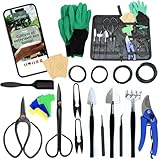 Cultivea® Set aus 32 kompletten Bonsai-Werkzeugen - Stahlwerkzeug - Gärtnern - Bonsaischere zur Pflege Ihrer Bonsais und Pflanzen - Schere -Zange - Trimmen und Beschneiden von Bonsai - Aluminiumdraht