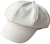 XYIYI Weiß Mode Schirmmütze Ballonmütze Newsboy Cap Visier Baskenmütze Paperboy Gatsby Hut Achteckige Kappe für Damen Mädchen