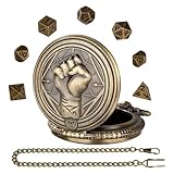 Würfeltaschenhalter – Taschenuhrgehäuse mit Kettenfaust Muster – Rollenspiel Brettspiele Zubehör, Vintage Taschenuhr Zubehör für RPG