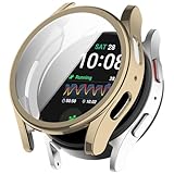 Hülle für Samsung Galaxy Watch 7 40mm Schutzfolie Schutzhülle, Silicone TPU Displayschutz Case Cover, Anti-Kratz Anti-Staub Schutz Gehäuse für Samsung Galaxy Watch 7 40mm (Gold)