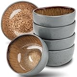 Moritz & Moritz ORGANIC Müslischalen Set 6-teilig Beige, Steingut Bowls im modernen Design, ca. 500 ml Füllmenge, einzigartiger Farbverlauf, robust und spülmaschinengeeignet