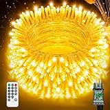 Lichterkette Innen Außen LED - 25M 200 LED Strom Lichterketten 8 Modi IP44 mit Fernbedienung und Timer, Ideal für Kinderzimmer, Gartenbeleuchtung, Partybeleuchtung, Terassenbeleuchtungen, Balkon Deko