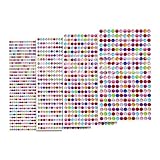 Kryzulax Glitzersteine Selbstklebend,1792 Stück Strasssteine Selbstklebend,3/4/5/6mm Runde Schmucksteine,Hitzefix Strasssteine zum Basteln,für Gesichts,Nägel Deko Und Urlaubszubehör(Farbenfroh)