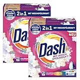 Dash 2 in 1 Colorwaschmittel mit Weichspülerduft, Pulver – 2 x 3 kg (ca. 100 Waschladungen)
