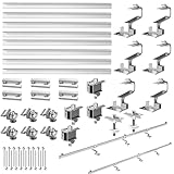 2 Set Dachhalterungen solarmodule, solar halterung Ziegeldach Befestigung Schiene Dachhaken - inkl.Solar Aluprofil , Einstellbarer Montagesatz, bis 120 cm Breite pro Modul und 30-40mm Höhenverstellbar