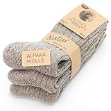 Fuchs Camper NEU 85% Alpaka Wolle Dicke 3 Paar Alpaka Socken Wollsocken Herren Damen Wintersocken