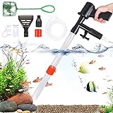 Ledeak Aquarium Reiniger Kit, Automatische Mulmsauger Aquarium Reinigenwerkzeug Wasserwechsler Mit Luftdruckknopf und Einstellbarer Wasserdurchflussregler, Aquarium Kiesreiniger Fischtank Kit