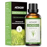 AESHORY Zitronengras Ätherisches Öl 50ML, Natürliches Ätherisches Zitronengrasöl Aromatherapieöl, Duftöle für Diffuser, Hautpflege, Haarpflege, Entspannung, Massage, Bad