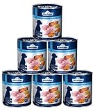 Dehner Premium Hundefutter Light, Nassfutter fettreduziert, für übergewichtige Hunde, Huhn / Karotte, 6 x 800 g Dose (4.8 kg)