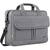 Taygeer Laptoptasche 15.6 Zoll, Wasserdicht Aktentasche Notebooktasche Laptop Umhängetasche Computertasche Business Tasche Laptop Schultertasche für Universität Reisen Männer Frauen, Grau