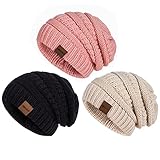 Hatromm Slouchy Mütze Damen Winter 3 Stück, Beanie Mütze Damen Herren Übergroß Warmer Strick, Damen Mütze Winter Dick für Kaltes Wetter