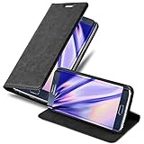Cadorabo Hülle kompatibel mit Samsung Galaxy S6 Edge aus Premium Kunst Leder Flip Klappbare Stoßfeste Magnetische [Standfunktion] [Kartenfächern] Cover Hülle für Galaxy S6 Edge Tasche in Schwarz