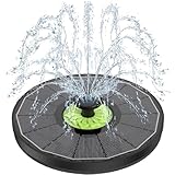 SZMP Solar Springbrunnen, 2025 Neue 3.5W Glas Solar Teichpumpe mit 7 Düsen & 4 Fixe Rohre Solar Wasserpumpe Solar Schwimmender Fontäne Pumpe für Garten, Teich, Vogel-Bad (Schwarz)