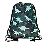 HECKBO Dinosaurier Turnbeutel für Kinder - Wasserdicht, Verstellbare Kordeln, Leicht zu Reinigen - Sportbeutel Junge Mädchen, Dinosaurier, 40cm x 32cm, Polyester & Baumwolle