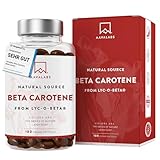 Beta Carotin Kapseln Hochdosiert für Bräune 25000 IE Vitamin A Hochdosiert - Beta Carotin Bräunungskapseln mit Lyc-O-Beta und Extra Virgin Olivenöl für einen strahlenden Teint - 180 Softgel-Kapseln