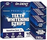 DrDent Premium Zahnweiß-Streifen - 20 Whitening-Sitzungen - Non-Sensitive Formel - 40 Peroxid frei Whitening-Streifen - sicher fürZahnschmelz + Mundöff ner enthalten