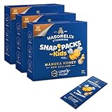 Haddrell’s Manuka Honig Snap Packs Kids 83+ MGO (UMF 5+) 3er Pack – 30x 5g Portionen Manukahonig-Sticks für Kinder - Natürlicher Energieschub für unterwegs, zum Naschen & zum Süßen von Müsli und Tee