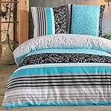 Buymax® Bettwäsche 200x220 100% Baumwolle 3-Teilig Bettbezug - Bettwäsche-Sets 200 x 220cm mit 2 mal Kissenbezüge 80x80cm, ÖKO-TEX Renforcé-Bettdeckenbezug Set mit Reißverschluss