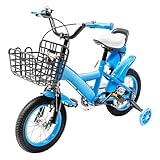 12-Zoll Kinderfahrrad, Kinderfahrrad für Jungen und Mädchen, Universal Laufrad mit Korb, Klingel und Trinkflasche für Kinder von 2 bis 4 Jahren