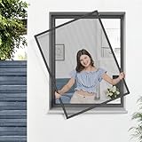 jarolift Insektenschutz Spannrahmen BrushLine 2000 aus hochwertigem Aluminium, Montage ohne Bohren, 70 x 150 cm, anthrazit