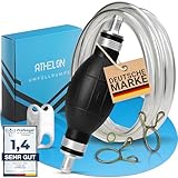 ATHELON® Handpumpe für Benzin, Diesel, Wasser & Öl - XL Umfüllpumpe inkl. Flüssigkeitsregler und 2m Schlauch - Verbesserte Schlauchpumpe [2024] - Zuverlässig & Auslaufsicher