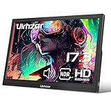 Ulrhzar Portable Monitor 17.3 Zoll 1600x900 Display 60Hz USBC Travel HDMI Monitors with Lautsprechern für Laptop PC, Phone, PS4/5, tragbarer Monitorer