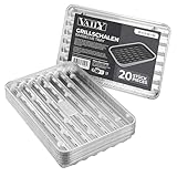 Vaily Alu Grillschalen Grillpfanne 20er Pack - Tropfschale Zubehör für BBQ, Camping und Küche - Aluschale für weniger Fett und Schmutz - 32,5 x 22 cm