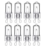 TaimeiMao 8 Stück G9 Halogenlampen, G9 Halogen Leuchtmittel 25W 230V und 40W 230V Dimmbare Halogen Glühbirnen für Backofenlampe Mikrowellen Herd Deckenleuchten, Warmweiß,Nicht Flimmern