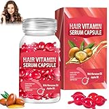 Hair Vitamin Serum Capsule, 30 Stück Hair Treatment Serum, Kapseln für die Haarpflege, Angereichert mit Marokkanischem Argan- und Vitaminen A, C, E, Kein Ausspülen Nötig, für Alle Haartypen Geeignet