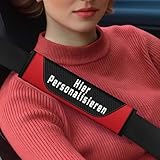 Personalisiertes Gurtpolster Auto aus Kohlefaser – Individualisierbares Weiches Sicherheitsgurt Polster & Schulterpolster für Kinder, Damen & Erwachsene – Universeller Gurtschoner Auto für SUV & Truck