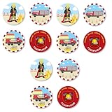 12 Muffinaufleger * FEUERWEHR * aus Esspapier als Kuchen- und Tortendeko | Ø4cm, Deko für Kindergeburtstag und Kinderparty | Feuerwehrauto Feuerwehrmann Muffins Rot