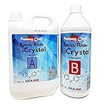 Epoxidharz iCrystal Resin 3 Kg: Ideal für die Herstellung von Schmuck, River Table und künstlerischen Kreationen - Ungiftig zertifiziert - Technische Unterstützung auf Deutsch - 100% Made in Italy