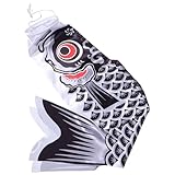 EPIGEIST Japanische Karpfen Windsack Flagge 99cm Schwarzer Koinobori Fischbanner für Garten Terrasse Kinderfest Wetterfeste Outdoor Fahne mit Verstärkten Nähten
