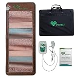 PHYMAT 5-Colour Far Infrared Heating Pad, Natürlichen Kristall Amethyst Infrarot-Heizmatte Ferninfrarot Heizkissen, große 170x70cm Ganzkörper-Biokristall-Heizmatte, Infrarot Matte mit Smart Control