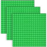 Joycabin 3 Stück Bauplatte Kompatibel mit Lego Duplo Platten, 25.5 x 25.5cm Große Grundplatte Baseplate Grün Classic Bauplatte Basic Platten für Mädchen Jungen Bausteine Konstruktionsspielzeug (Grün)