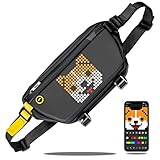 Divoom Pixoo Pixel Art Sling Bag mit App Controlled 16X16 LED Screen, wasserdichtes leichtes Casual Daypack Chest Crossbody Shoulder für Männer Frauen Outdoor Sport Wandern, Radfahren, Reisen