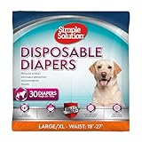Simple Solution True Fit Einweg-Hundewindeln für Hündinnen – super saugfähig mit Nässeindikator – L/XL (Taille 45,7–68,6 cm) – 30 Stück
